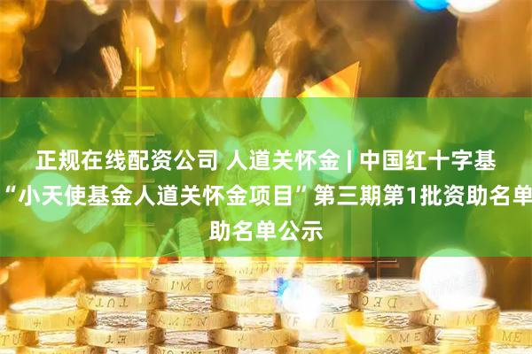 正规在线配资公司 人道关怀金 | 中国红十字基金会“小天使基金人道关怀金项目”第三期第1批资助名单公示